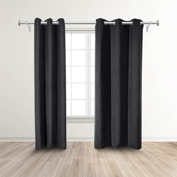Flame-Retardant-Begoodtex-5 Permanent Flame Resistant Blackout Curtains Drape for Living Room, 6 Silver Grommet