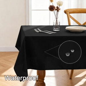 Flame Retardant Rectangular Polyester Table Cloth For Wedding Dining Party 2 BG EVTC BK 000