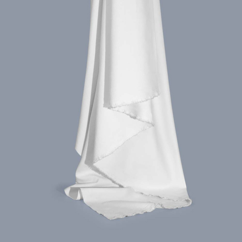 Inherent-Flame-Retardant-02601 Flame Retardant Brushed Polyester Fabric in White with Blackout for Stage Use and Bulk Order Support | 280 g/m² | 150 cm | EN 13773 Class 1