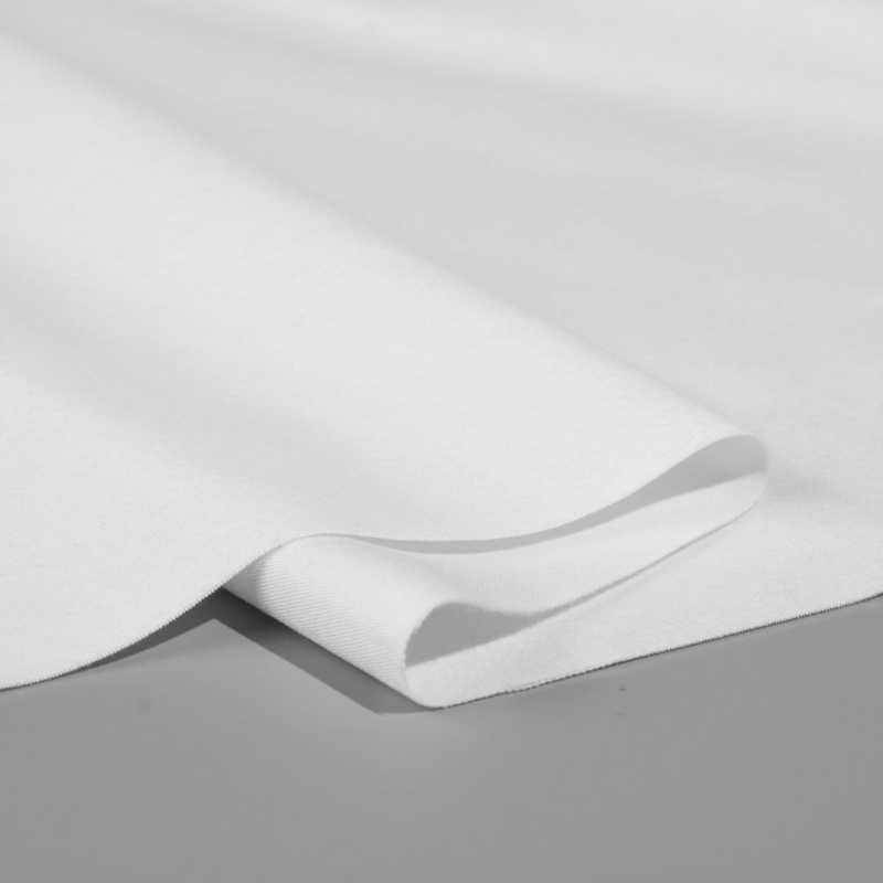Inherent-Flame-Retardant-02685 Flame Retardant Brushed Polyester Fabric in White with Blackout for Stage Use and Bulk Order Support | 280 g/m² | 150 cm | EN 13773 Class 1