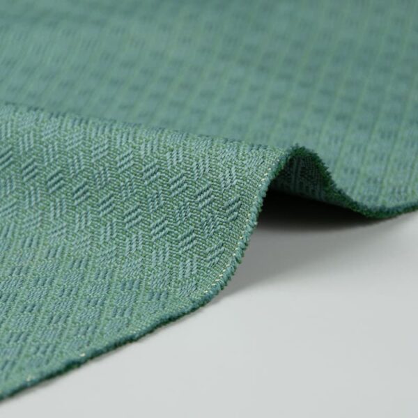 Ignifugé intrinsèquement Begoodtex-05589 Tissu jacquard à petits motifs, ignifugé en permanence, coloris bleu cadet, pour canapé, largeur 150 cm, 100 % polyester