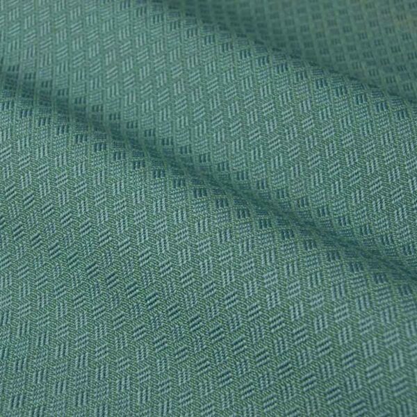 Ignifugé intrinsèquement Begoodtex-05601 Tissu jacquard à petits motifs, ignifugé en permanence, coloris bleu cadet, pour canapé, largeur 150 cm, 100 % polyester