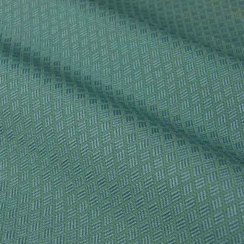 Ignifugé intrinsèquement Begoodtex-05601 Tissu jacquard à petits carreaux vert foncé cadet, ignifugé en permanence et résistant à l'usure, pour ameublement | 390 g/m² | 150 cm | BS 5852 Crib 5