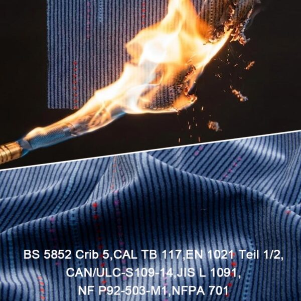 Tessuto ignifugo Begoodtex 07969 Tessuto per tappezzeria in poliestere a coste ignifugo Direct Factory 350 g/m² per divani commerciali