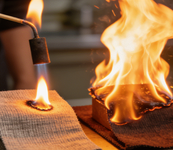 Veldvlamtest voor textiel: Hoe controleer je vlamvertragende eigenschappen ter plaatse zonder laboratorium? afbeelding 2