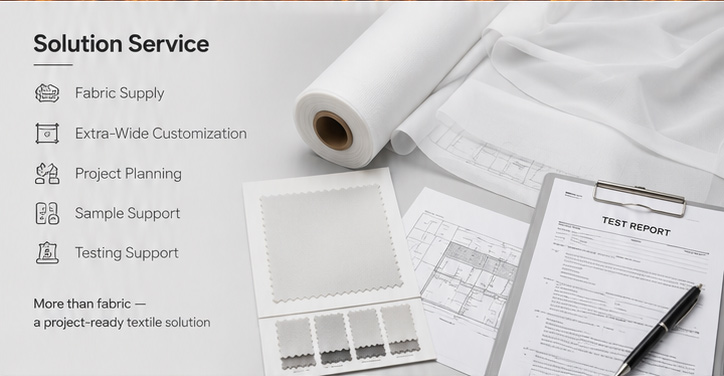 Up to 11.3 Meters Extra Wide 100% Flame Retardant Polyester Scrim Fabric NFPA 701 Factory Price 5 BG F66 4