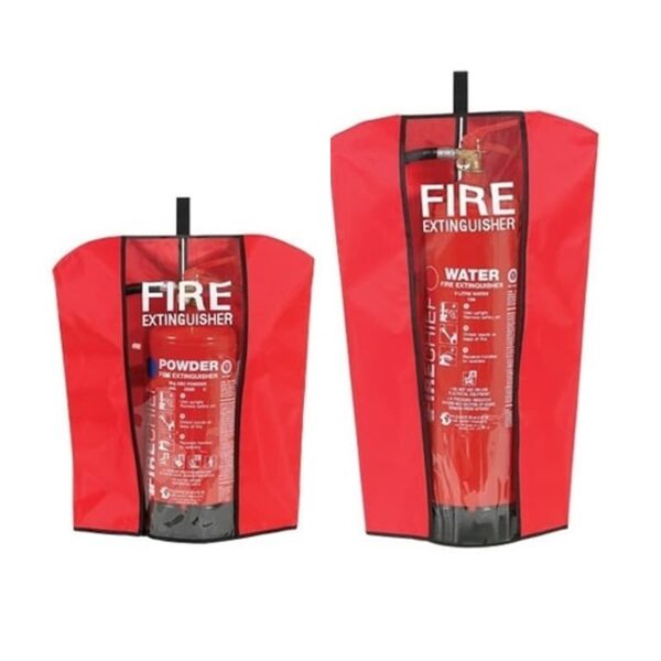 FR消火器カバー 4個 難燃性消火器カバー(透明窓付き)UL規格認定工場直送