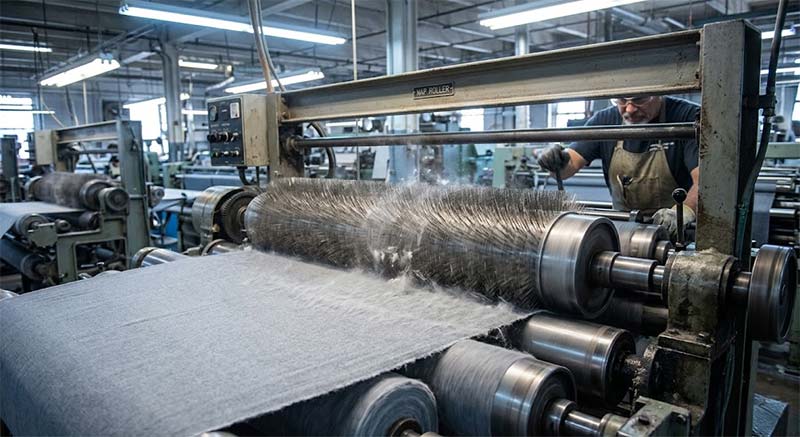 플란넬 원단이란 무엇인가요? 난연성인가요, 아니면 가연성인가요? 2 플란넬 기모를 만들기 위해 직물에 솔질을 하는 섬유 기계