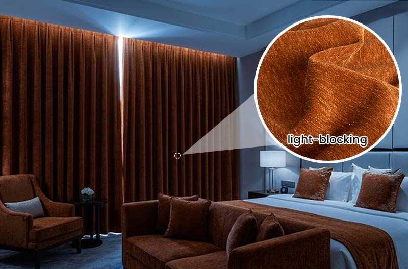 Dope Dyed Chenille Fabric with Inherent Flame Retardancy for Hotel Upholstery 5 Dope Dyed Chenille Fabric with Inherent Flame Retardancy for Hotel Upholstery 4