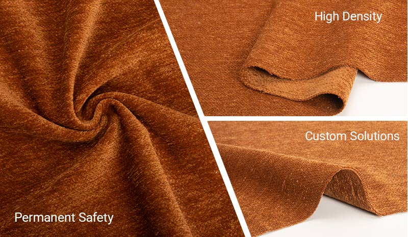 Dope Dyed Chenille Fabric with Inherent Flame Retardancy for Hotel Upholstery 6 Dope Dyed Chenille Fabric with Inherent Flame Retardancy for Hotel Upholstery 5