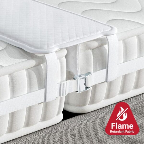 Flame Retardant Bed Bridge 1 Flame Retardant Bed Bridge Gap Filler, 2-in-1 Twin to King Bed Converter Kit, Non-Slip Mattress Connector