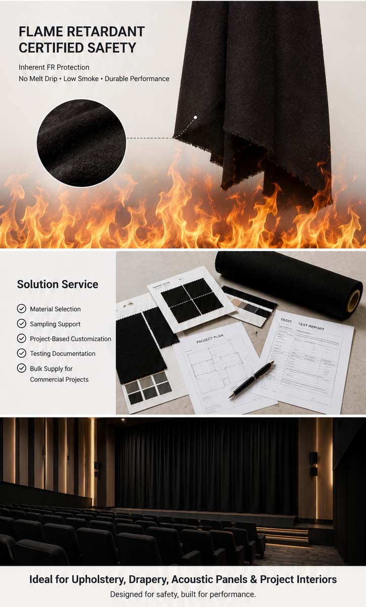 Flame Retardant Black Cotton Flannel Fabric 300g/m² OEKO-TEX 100 Factory Wholesale——Soft Touch, Safe Protection. 3 BG 290 1