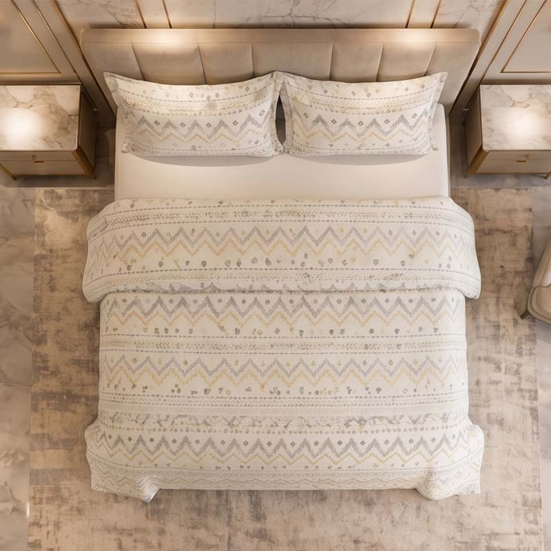 Bettwäsche-Set im Bohème-Stil 1 (4) Bettwäsche-Set aus Polyester mit Schimmelresistenz und Flammschutz für Hotel- und Gastronomieprojekte, auch bei größeren Bestellmengen | BS 5815