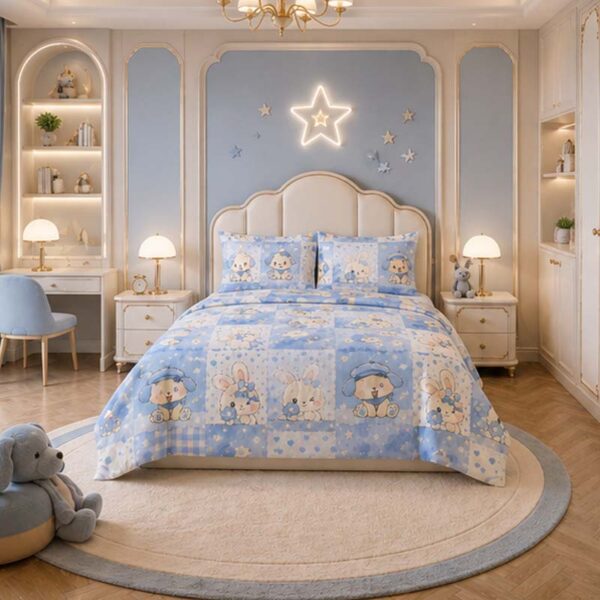 Cute Puppy (3) Flame Retardant Kids Bedding Set Custom Printed Cartoon Pattern OEKO-TEX Standard 100 Bulk Supplier