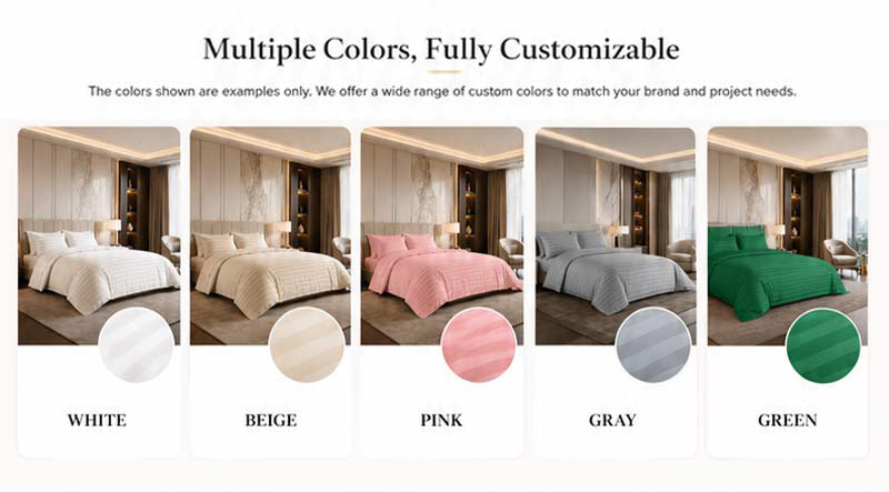 Flame Retardant Striped Bedding Set Hotel Satin OEKO-TEX Wholesale——Luxury Hotel Quality 3 Flame Retardant Striped Bedding Set 2 02 02