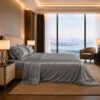 Satin Bedding Set 4 (3) Flame Retardant Polyester Satin Bedding Set BS 5815 Certified Factory Direct