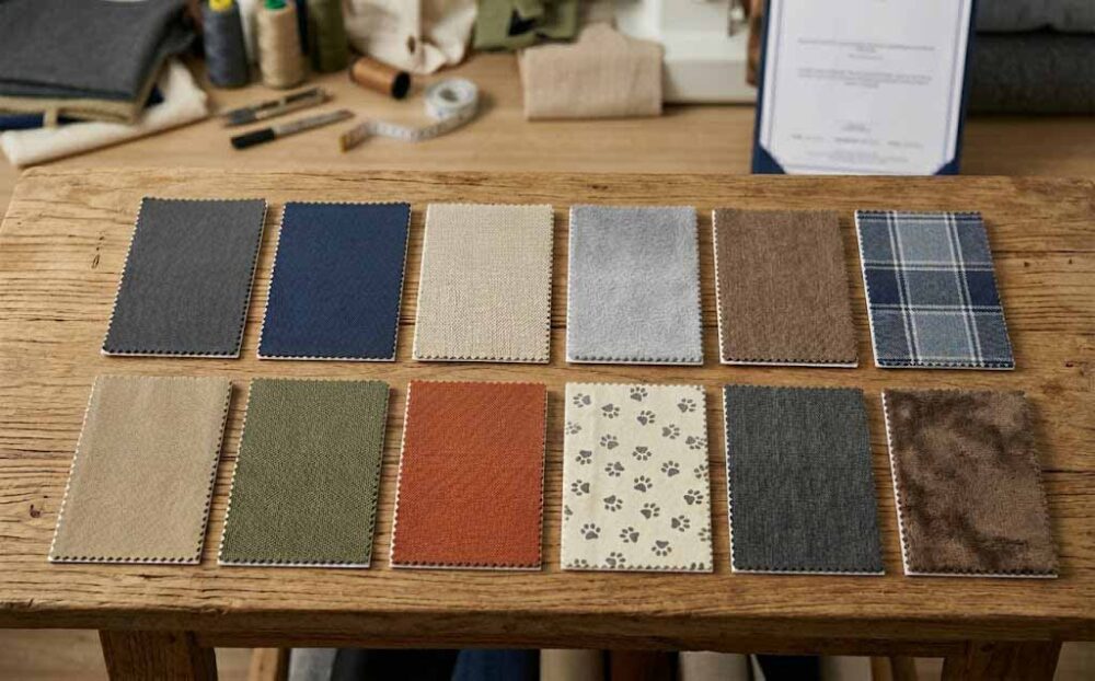 From Ordinary Pet Products to Flame Retardant Pet Textiles 11 flame retardant pet bed fabric swatches