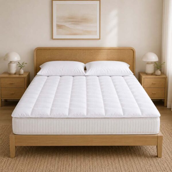 White Polyester Hotel Mattress Topper White Polyester Hotel Mattress Topper 200 g/m² OEKO-TEX Standard 100 Support OEM Project Supply