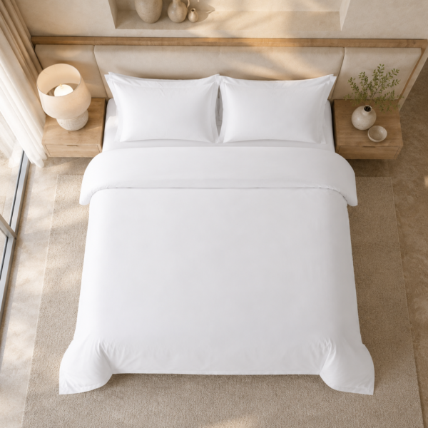 White Cotton Hotel Bedding White Cotton 250TC Hotel Bedding Set OEKO-TEX Standard 100 Bulk Supply