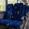 Tissu d'ameublement en polyester ignifugé (2) Tissu ignifugé pour sièges de bus 600 g/m² conforme à la norme FMVSS 302, disponible en gros pour les fabricants d'équipement d'origine (OEM)