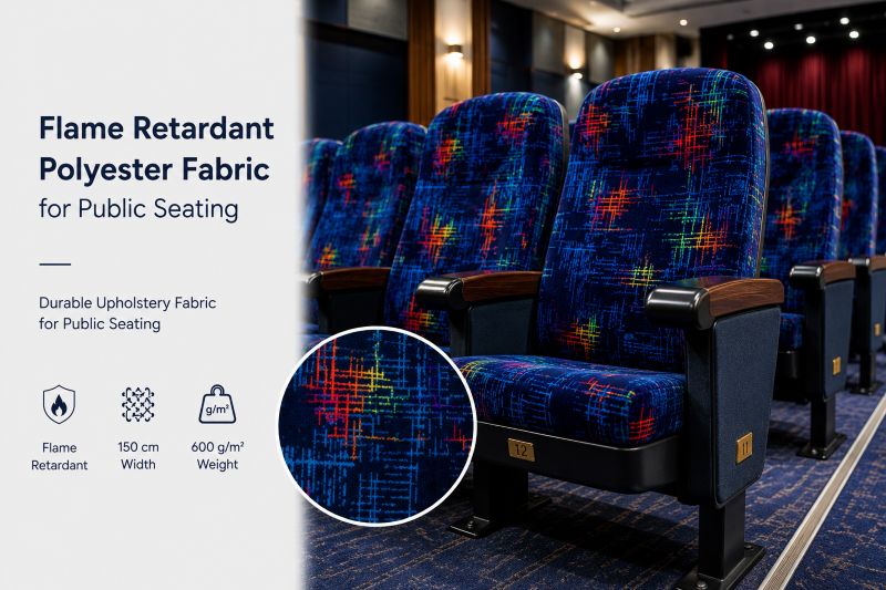Flame Retardant Transit Bus Seat Fabric 600 g/m² FMVSS 302 Testing Support Bulk OEM 2 Flame Retardant Polyester Seat Upholstery Fabric 2 6