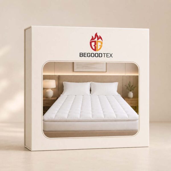 Hotel MattressTopper (1) White Polyester Hotel Mattress Topper 200 g/m² OEKO-TEX Standard 100 Support OEM Project Supply
