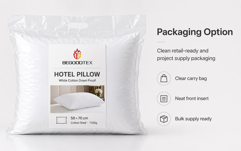 Weißes, daunendichtes Hotelkissen austel , 1100 g, OEKO-TEX®-zertifiziert, Großhandelsmenge 5 Stück Weißes Baumwoll-Daunentel dichtes Hotelkissen 5