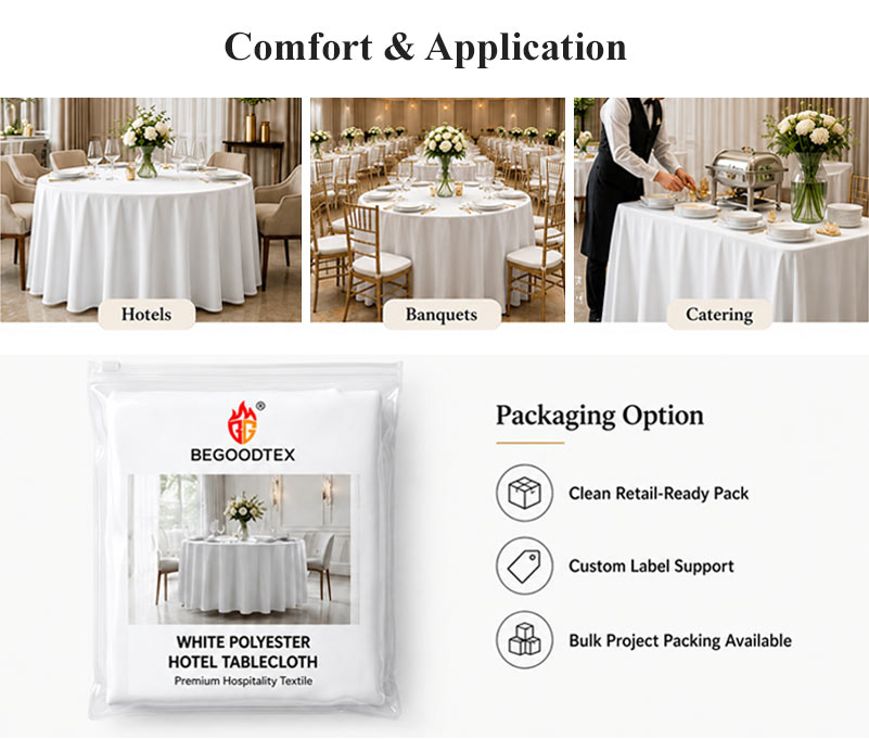 Weiße Polyester-tel für Bankettveranstaltungen, OEKO-TEX®-zertifiziert, Großpackung 4 Stück Weiße Polyester-tel 4