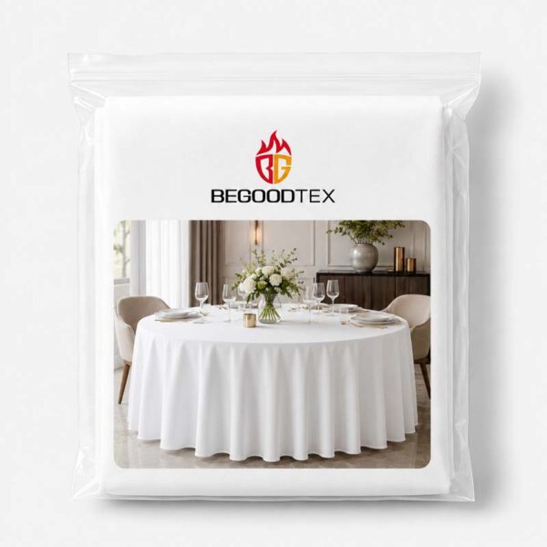 Weiße Polyester-tel (6) Weiße Polyester-tel für Bankettveranstaltungen, OEKO-TEX®-zertifiziert, Großpackung