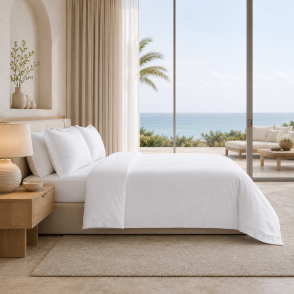 White Cotton Hotel Bedding White Cotton 250TC Hotel Bedding Set OEKO-TEX Standard 100 Bulk Supply