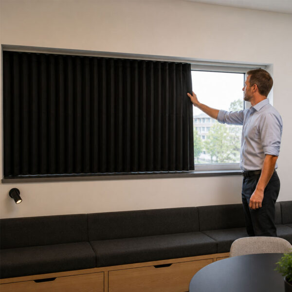 begoodtex-flame-retardant-blackout-curtain-09 flame retardant blackout curtain black polyester finished short curtain 99.9 blackout