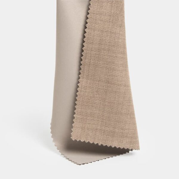 begoodtex-vlamvertragende-verduisterende-stof-bg-340-01 vlamvertragende, verduisterende stof, beige linnenlook gordijnstof voortel