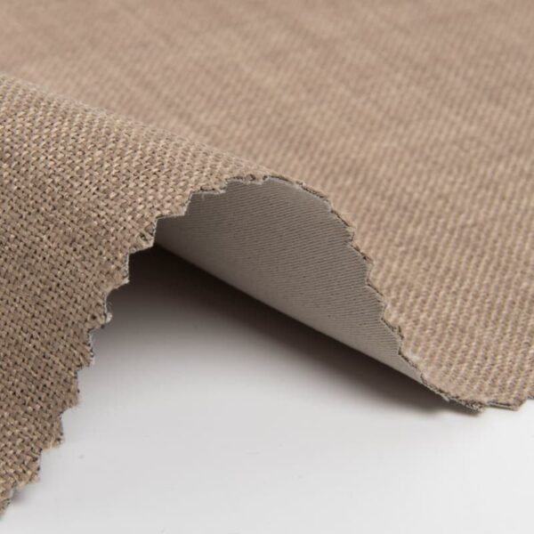 begoodtex-vlamvertragende-verduisterende-stof-bg-340-04 vlamvertragende, verduisterende stof, beige linnenlook gordijnstof voortel