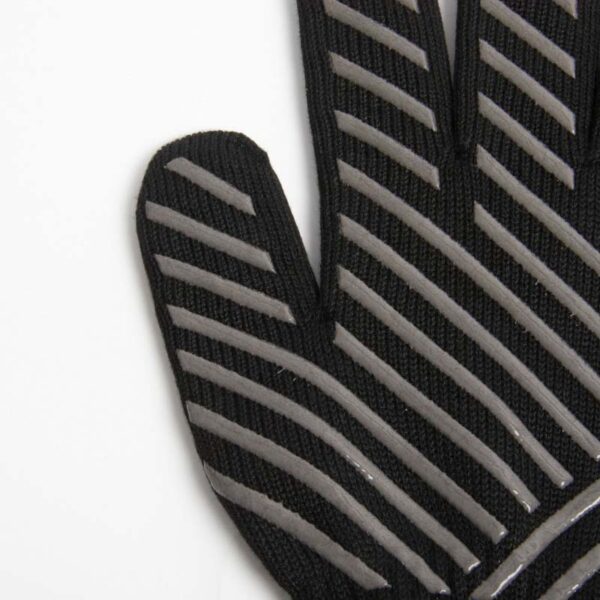 Guantes para sartenes oxidados ignífugos Begoodtex-07 Guantes de trabajo resistentes al fuego, oxidados, negros, de punto, con líneas antideslizantes