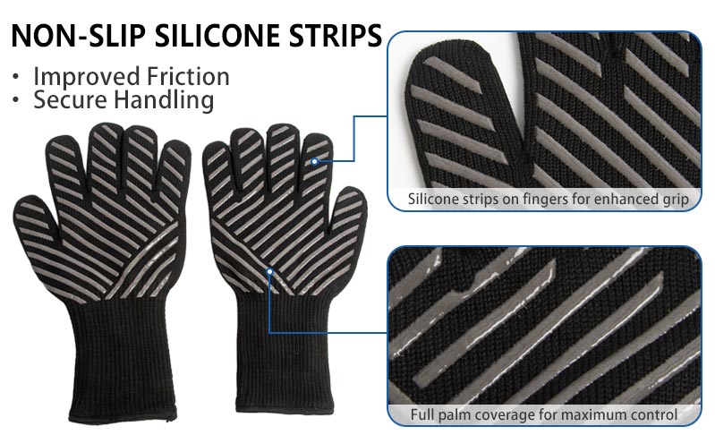 Guantes PAN oxidados ignífugos para trabajos con calor, probados contra llamas directas, colgantes, suministro OEM 3 Guantes para sartenes oxidados ignífugos Begoodtex 0 05