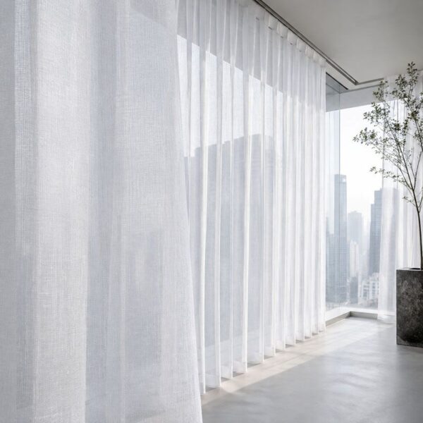 begoodtex-flame-retardant-sheer-fabric-07 Heavyweight Sheer Curtain Fabric for Hotel Privacy Drapery Flame Retardant 143 g/m² Bulk OEM