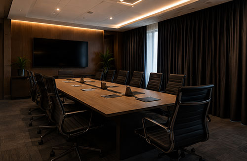 Soluciones de telas para cortinas opacas ignífugas 14 Aplicación de cortinas opacas para oficinas