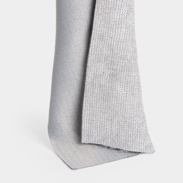 begoodtex-tejido-ignífugo-gris-02 Cortina opaca ignífuga de 300 cm de ancho, 420 g/m², color gris claro con aspecto de lino