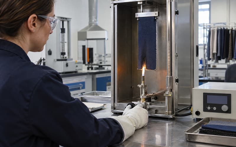 Les 10 principaux fabricants de tissus ignifuges en Chine | Guide d'achat 2026-2030 6 test de flamme vertical textile