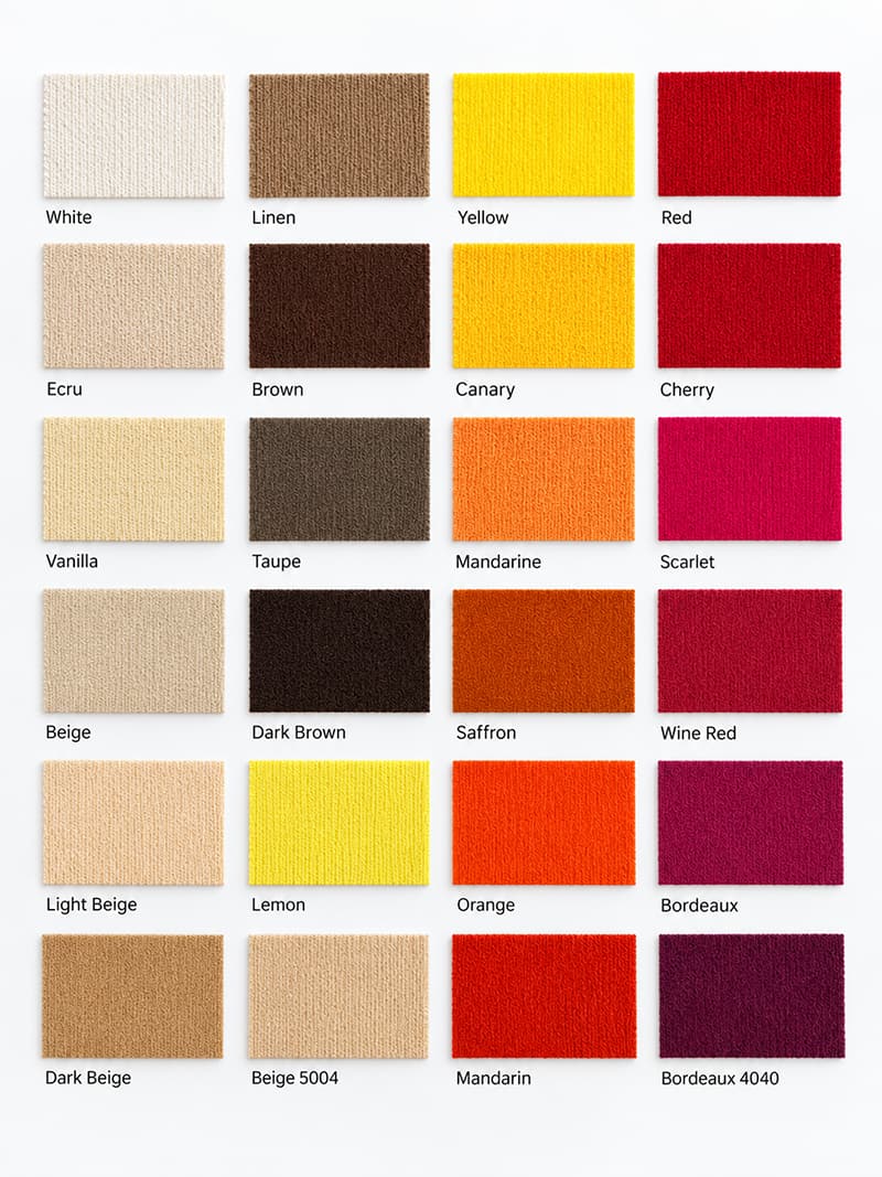 Flame Retardant Cotton Stage Curtain Fabric for Theater & Chroma Key Backdrops | 195 g/m² | 310 cm | NF P92-503 M1 2 begoodtex M1 flame retardant cotton fabric color swatches (1)