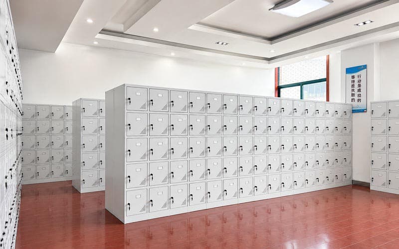 Novo espaço, novo visual! A BEGOODTEX tem uma nova casa! 7 Armários de armazenamento de escritório da Begoodtex na área de amostras e armazenamento