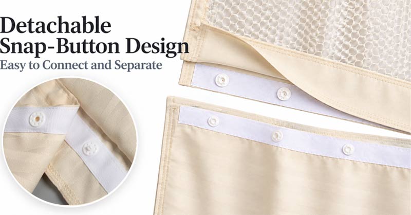 Flame Retardant Detachable Hospital Privacy Curtain with Snap Button Design | Custom Size & Material | BS 5867 Type C 4 flame-retardant-hospital-privacy-curtain