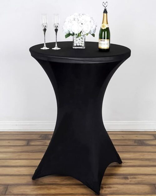 Begoodtex Flame Retardant Spandex Table Cover for Round Cocktail Bar