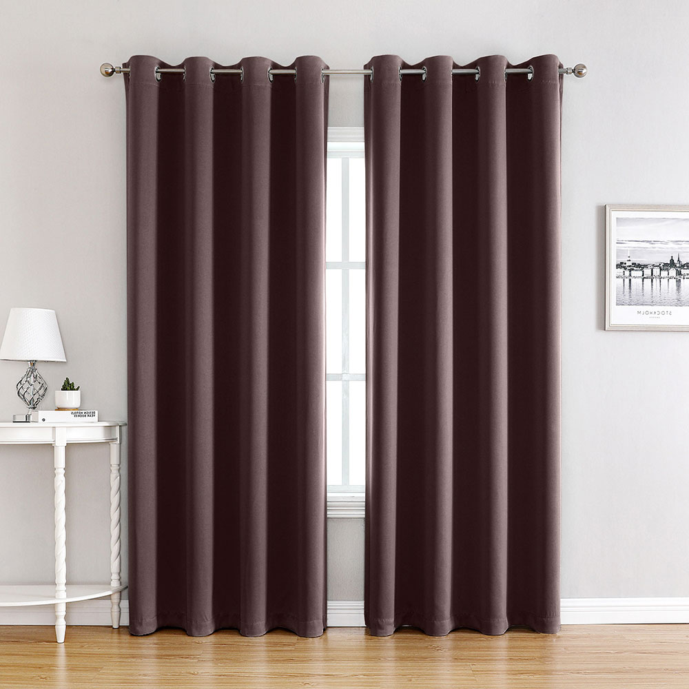 Flame Resistant Dimout Curtains with Silver Grommets