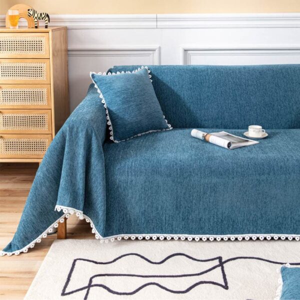 Inherent Flame Retardant Polyester Chenille Sofa Cover for Home with High Wear Resistance and Bulk Order Support | 71 × 134 × 0.1 in