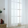 Feuerfester, durchsichtiger Voile-Fenstervorhang mit Ösen für Schlafzimmer und Wohnzimmer