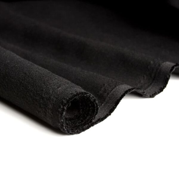 Tela cepillada ignífuga para la industria en negro, poliéster, 150 cm de ancho