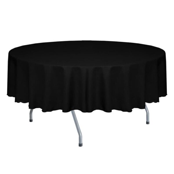 Flame Retardant Round Table Cloth Polyester with Antibacterial Protection for Custom Banquet Decoration Textiles | 84 × 84 in | NFPA 701