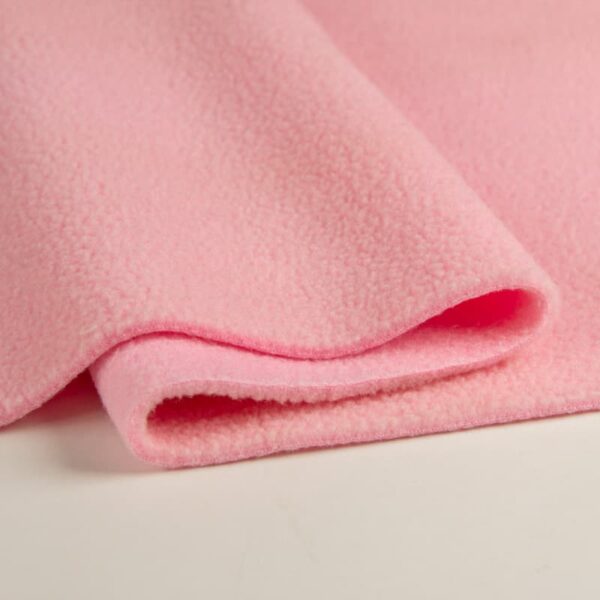 Inhärent flammhemmender Polarfleece-Stoff in Hellrosa, 150 cm Breite, 100 % Polyester