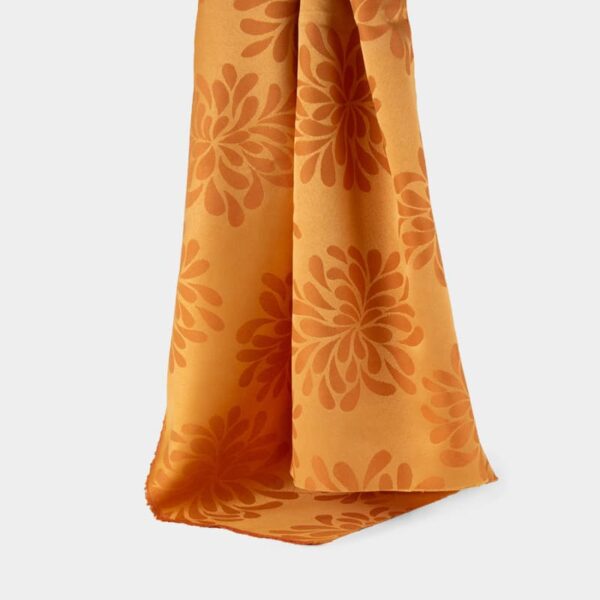 Permanent feuerhemmender Jacquardstoff in Orange für Vorhänge, 300 cm Breite, 100 % Polyester
